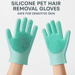 Silicone Pet Hair Removal Gloves - Safe for Sensitive Skin
