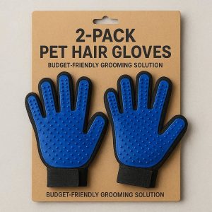 2-Pack Pet Hair Gloves - Budget-Friendly Grooming Solution
