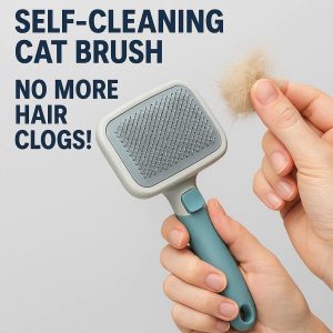 Self-Cleaning Cat Brush - No More Hair Clogs!