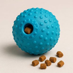 Interactive Bouncy Rubber Ball with Treat Dispenser for Dogs ?C Non-Slip & Floating Design